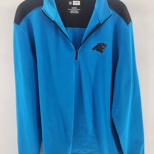NFL Team Apparel Mens Blue Carolina Panthers Pullover Quarter Zip Sweatshirt XL